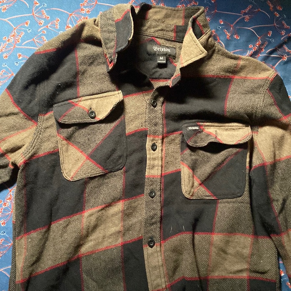 Men’s Brixton Flannel Black/red/tan color way